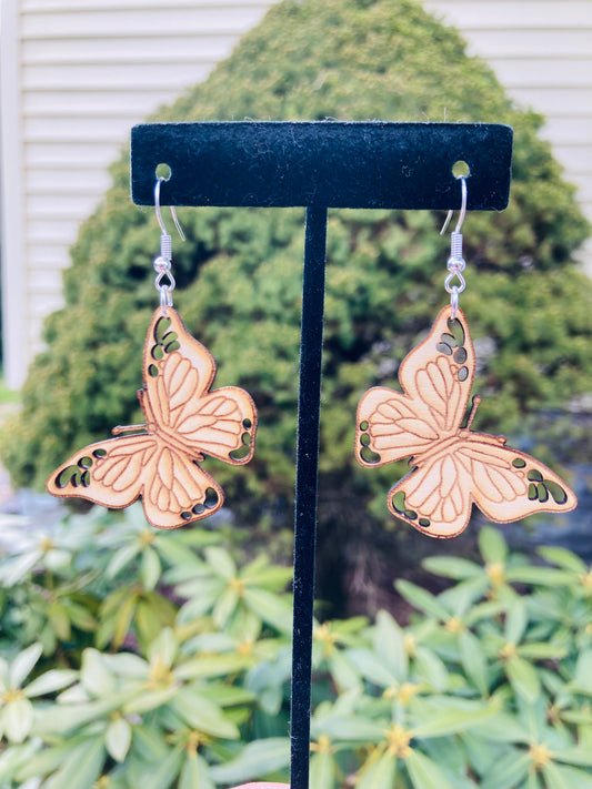 Wooden Butterfly Earrings