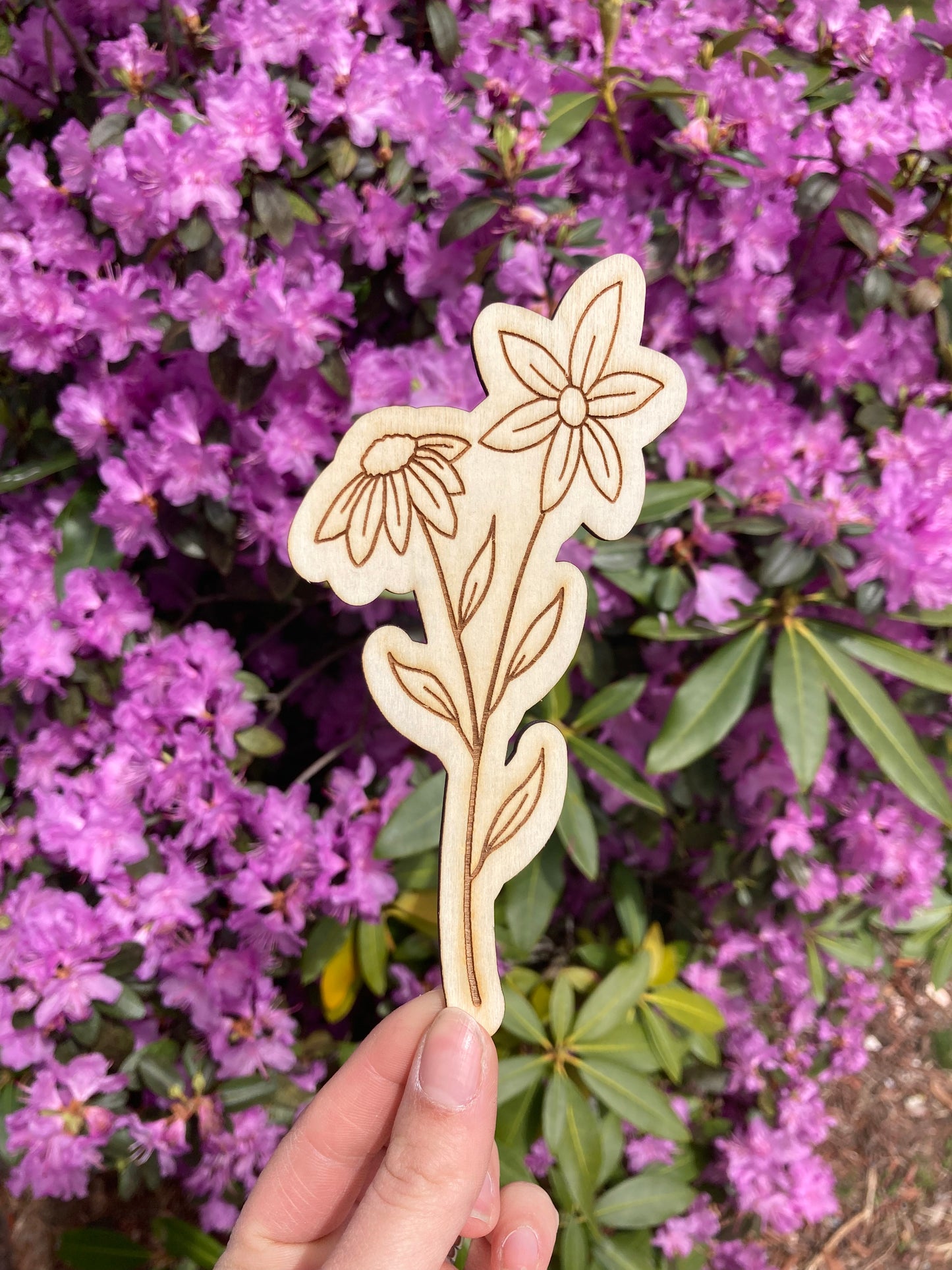 Wooden Flower Bookmark