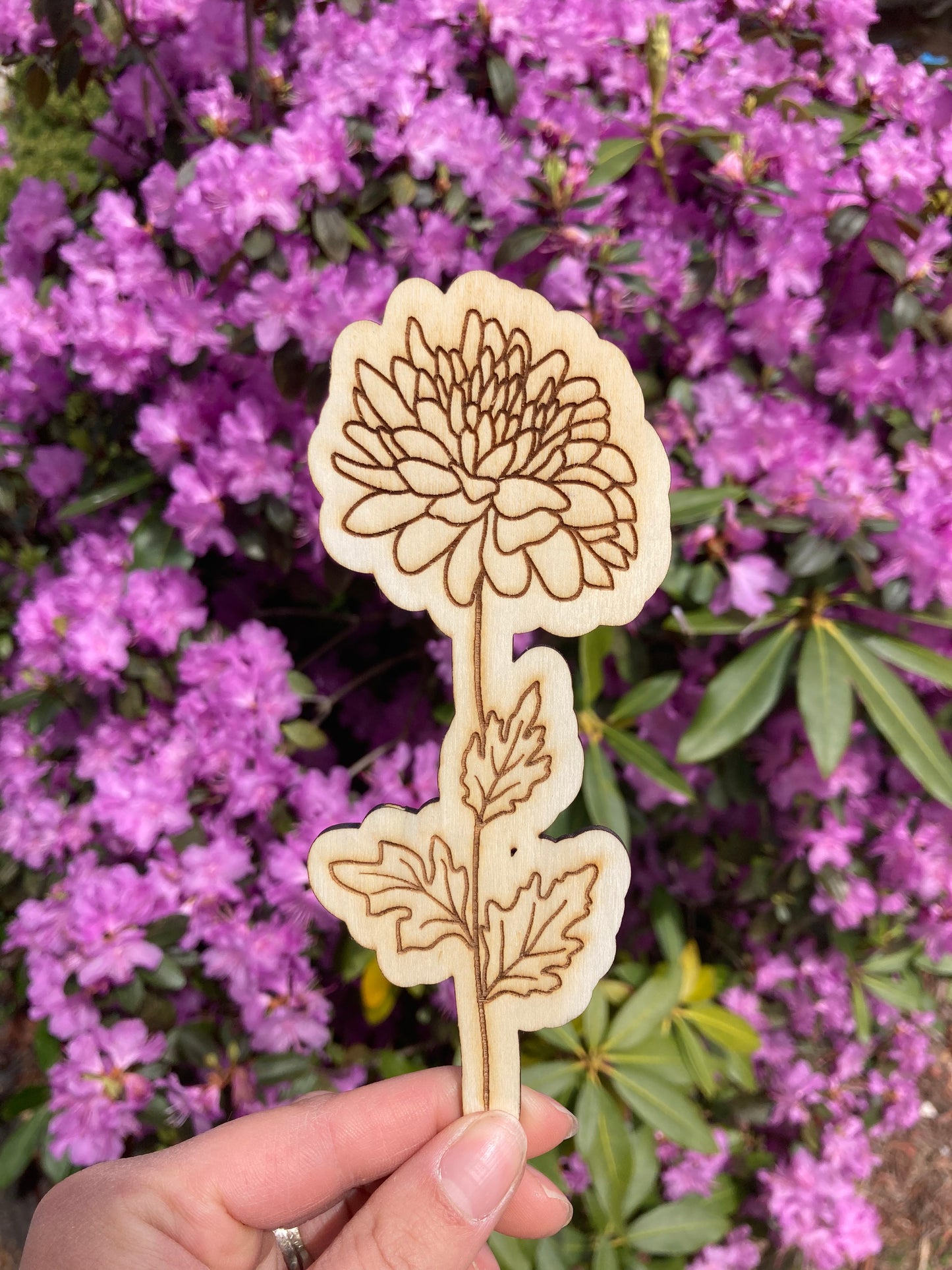 Wooden Flower Bookmark